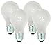 TCP Halogen A19, Dimmable, Warm White, Frosted Standard Household Light Bulb, 75W Equivalent (4 Pack)