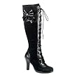3 3/4 Inch High Heel Knee Boots Lace Up Lace Knee Boots Womens