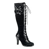 3 3/4 Inch High Heel Knee Boots Lace Up Lace Knee Boots Womens