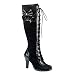 3 3/4 Inch High Heel Knee Boots Lace Up Lace Knee Boots Womens