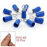Amico RV2-4S Blue PVC Sleeve Insulated Ring Terminals Connectors 10 Pcs