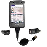 Retractable USB Hot Sync Compact Kit with Car & Wall Charger for the Sony Clie TH55 - Gomadic Brand w/ TipExchange Technology