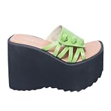 Women's Platform Wedge Open Toe Sandals Green 4-11