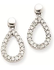 14k White Gold Diamond Teardrop Dangle Earrings - Gold Jewelry