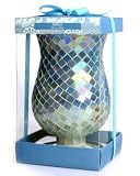 Mosaic Glass Latern-blue ocean