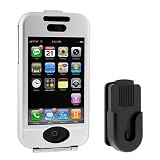 Apple Iphone 1st Gen (NOT for iPhone 3G) Smartphone Accessory Kit - Silver Aluminum Metal Case with Belt Clip + Rapid Car + Home Travel Charger + Premium Reusable LCD Screen Protector with Lint Cleaning Cloth By Ikross