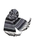 Basile Multicolor Striped Ribbed Long Scarf Black