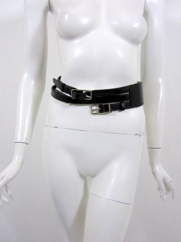 3.1 Phillip Lim womens wide waist black leather 