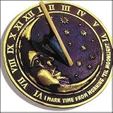 Outdoor Living : Rome 8.5" Moon and Stars Sundial Brass W/ Verdigris Hilights
