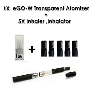 1X eGO-W Elektronische zigarette Transparent Atomizer-Verdampfer + 5X eGo-W Inhaler, Inhalator von Arslan 1X eGO-W Elektronische zigarette Transparent Atomizer-Verdampfer + 5X eGo-W Inhaler, Inhalator von Arslan