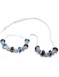 Live, Love, Laugh Charm Bracelet and Necklace Gift Set Girls Pandora Style Gift Boxed