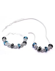 Live, Love, Laugh Charm Bracelet and Necklace Gift Set Girls Pandora Style