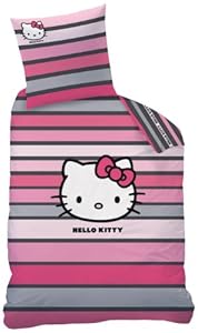 CTI 039095 - Juego funda nórdica infantil de linón con rayas y diseño