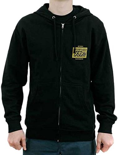 Us Versus Them Mens Sanctuary Hoody Zip Sweatshirt Medium Black