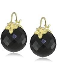 Gabrielle Sanchez 12mm Round Faceted Black Onyx Flyer Earrings