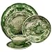 5-Piece Green and White Porcelain Dinner Place Setting