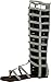 Wild Rose Odelia04 Womens Leatherette Open Toe Studded Knee High Gladiator Sandals