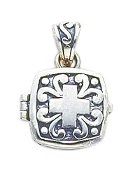 Sterling Silver Square Prayer Box Charm Jewelry