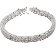Zirconia Bracelet Sterling Silver Jewellry 7.25 inches (brclt257)