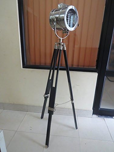 British Royal Master Stainless Steel Wood Tripod Floor Lamp M7029