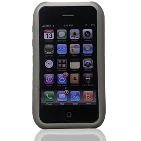 Grey Silicone Sleeve for iPhone 3G / 3GS - Wood Pattern Design