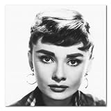 Audrey Hepburn B&W Matte Photograph - 12x12 Inches (Heavy Eyebrows)