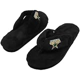 NHL Dallas Stars Ladies Black Pillow Plush Thong Slippers (5/6)