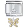 November Topaz Color Butterfly Birthstone Italian Charm