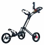 CaddyTek CaddyLite One Click Folding Golf Push Cart (Metallic Black)