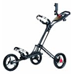CaddyTek CaddyLite One Click Folding Golf Push Cart (Metallic Black)