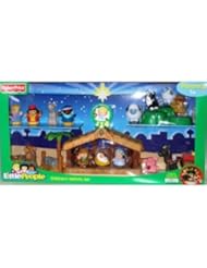 Home: Little People Childrens Christmas Story Nativity Set (Includes Pink Pig and Goat) - Mattel