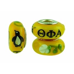 Theta Phi Alpha Sorority Hand Painted Fenton Glass Bead