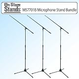 On Stage MS7701B Euro Boom Microphone Stand Black Bundle Of 3