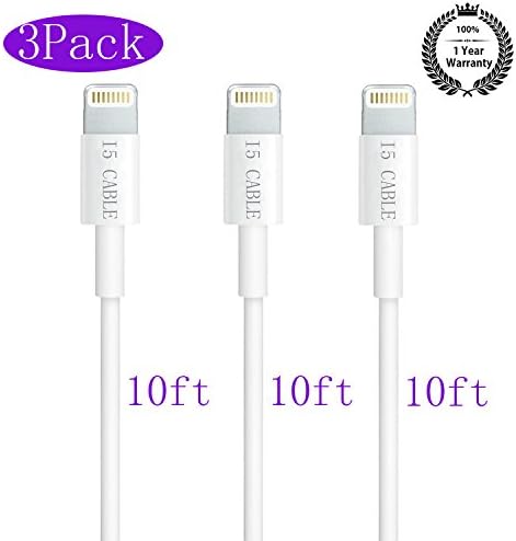 iPhone Cable,I5 Cable(TM) 3-Pack 10Ft/3m Lightning to USB Data and Sync Cable iPhone Cable iPhone 5 6 Cable 8 Pin Lightning Cable for iPhone 6/6Plus/6s/6sPlus/5s/5 iPad Air iPad mini iPad 4/5