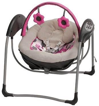 Glider Cradling Travel Portable Musical Baby Swing Pink Lexi