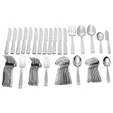 Reed & Barton Crescendo II 18/0 Stainless-Steel 65-Piece Flatware Set with Storage Caddy, Service for 12