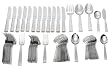 Reed & Barton Crescendo II 18/10 Stainless-Steel 65-Piece Flatware Set with Storage Caddy, Service for 12