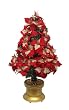 3' Lighted Fiber Optic Red & Gold Poinsettia Christmas Tree