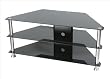 Levv Glass Stand For Plasma & LCD TV Up to 42-inch - Black Glass with Chrome Legs