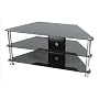 Plasma & LCD Glass Stand Up to 42" - Black Glass & Chrome Stand