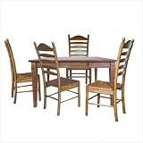Linden 5 Piece Dining Table Set with Whitman Chairs in English Pine
