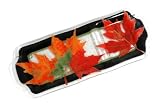 Peggy Karr Glass 3-Sectioned Tray, Maple Leaves