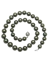 14K White Gold 10-12.5mm Natural Color Tahitian Necklace