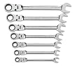 KD 9700 Gear Wrench 7 Piece 3/8-Inch to 3/4-Inch Flex Ratcheting Box End and Open End Combination Wrench Set