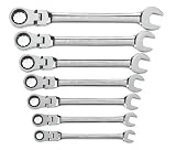 Gear Wrench  9700  7-Piece 3/8-Inch to 3/4-Inch Flex Ratcheting Box End and Open End Combination Wrench Set