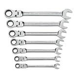 Gear Wrench  9700  7-Piece 3/8-Inch to 3/4-Inch Flex Ratcheting Box End and Open End Combination Wrench Set