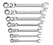 Gear Wrench  9700  7-Piece 3/8-Inch to 3/4-Inch Flex Ratcheting Box End and Open End Combination Wrench Set