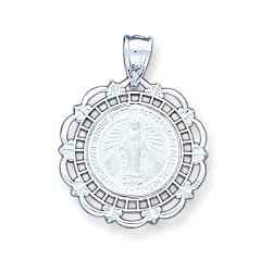 14k White Gold Miraculous Medal