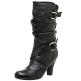 Steve Madden Women's Latchh Boot,Black Leather,6 M