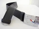 Brand New Thistle Embossed Leather Kilt Belt Size S to XXL